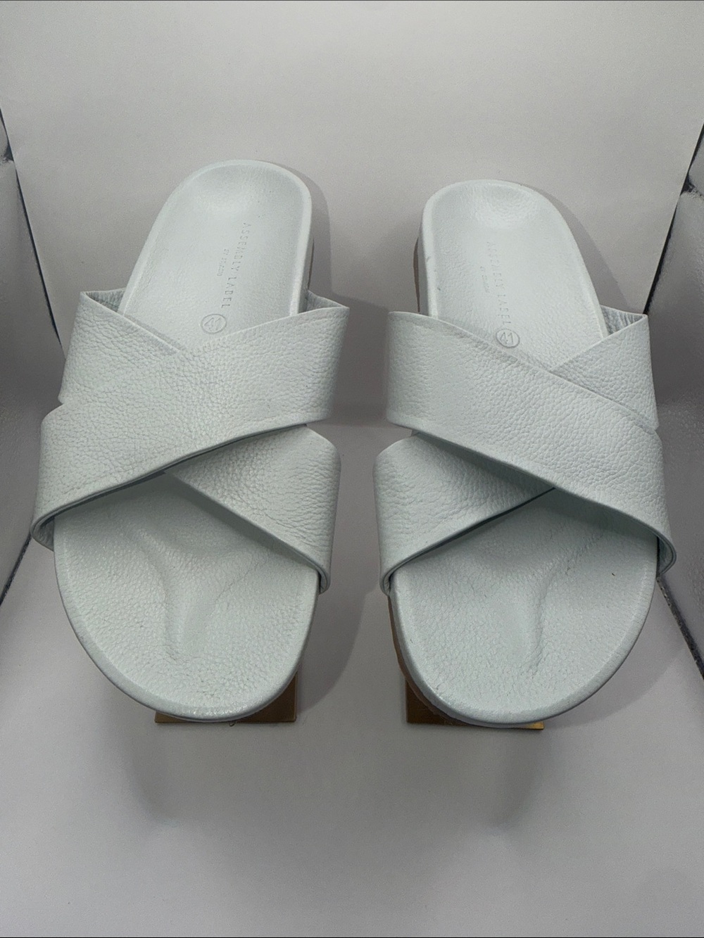 Women’s Baby Blue Crisscross Slide Sandals